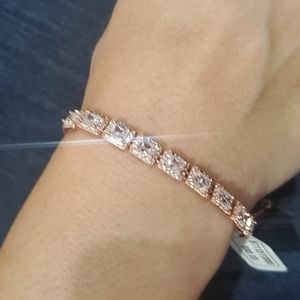 Rose Gold Sterling Silver pull string tennis bracelet Brand New
